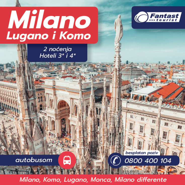 Milano Lugano Komo, 2 noćenja